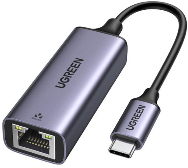 Переходник USB 3.1 Type-C --> Ethernet RJ45 1000 Mb CM199 UGREEN Косм. серый