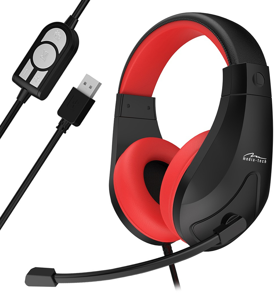 Гарнитура Media-Tech NEMESIS USB Black-Red (MT3574) фото1