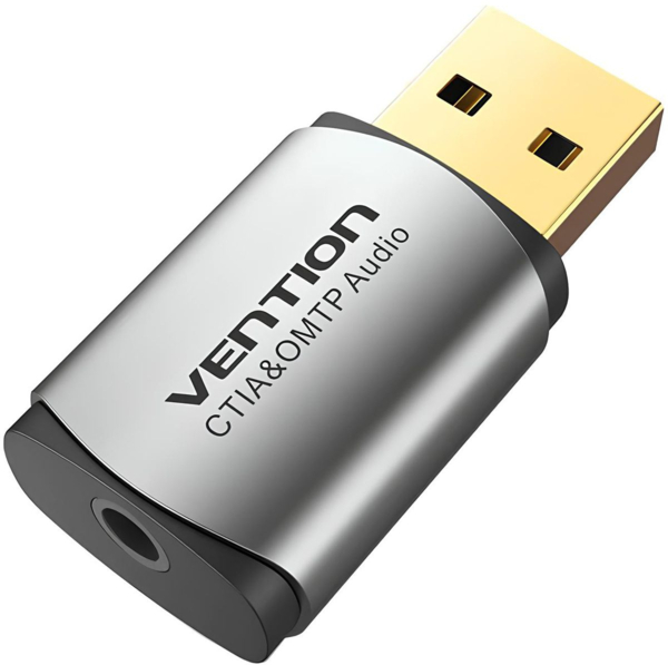 Звукова плата Vention USB Vention Audio USB - 1х3,5 мм jack 4pin Metal (OMTP-CTIA)