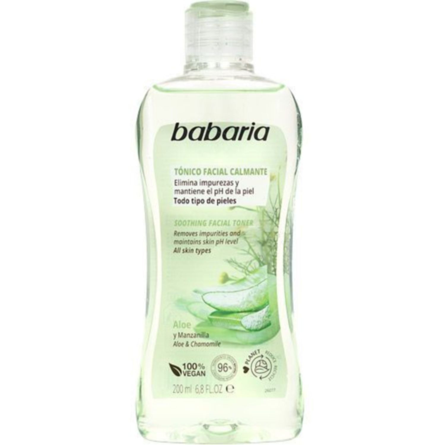 Тоник для лица успокаивающий Babaria Soothing Facial Toner Aloe Vera & Chamomile 200 мл фото1