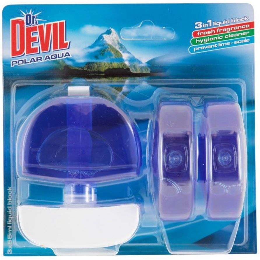 Туалетный блок для унитаза Dr.Devil Полярная вода 3 шт. по 55 мл фото1