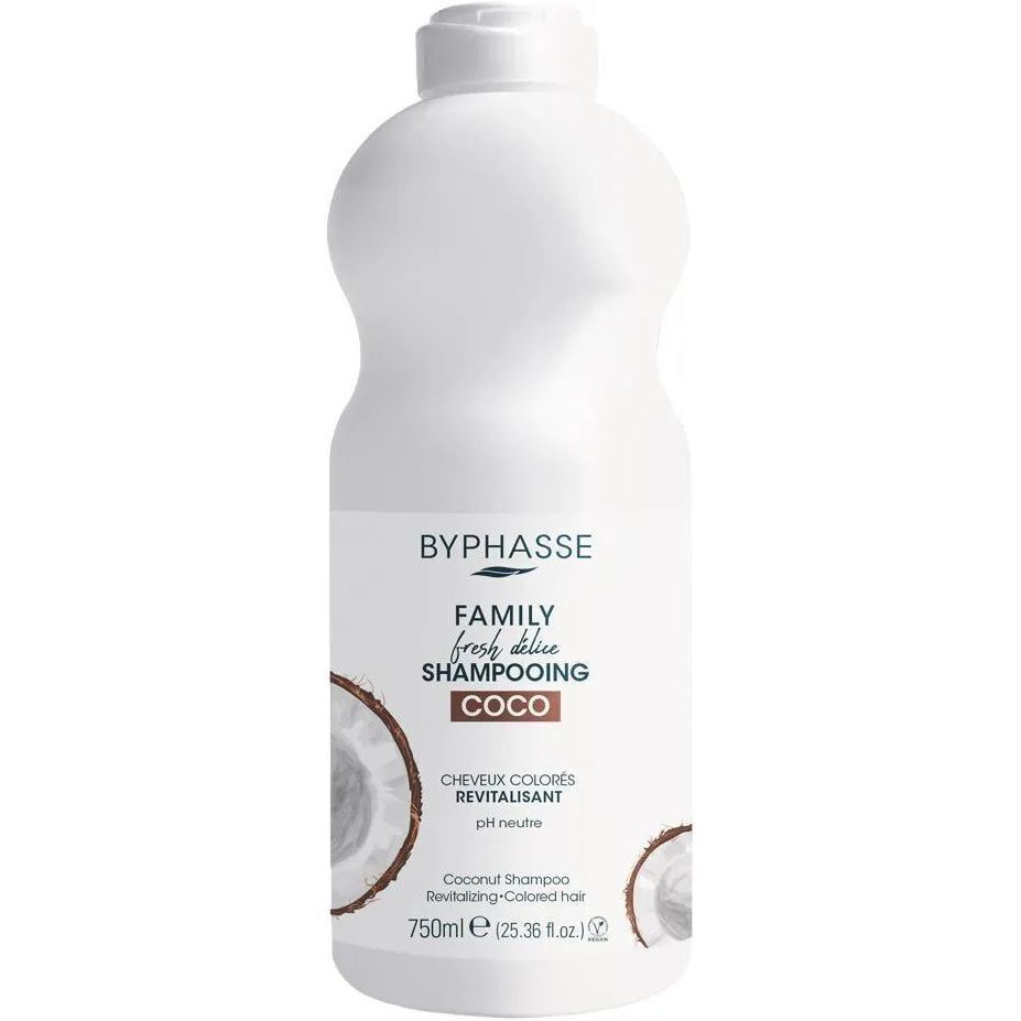 Шампунь для окрашенных волос Byphasse Family Fresh Delice с кокосом 750 мл (775204) фото1