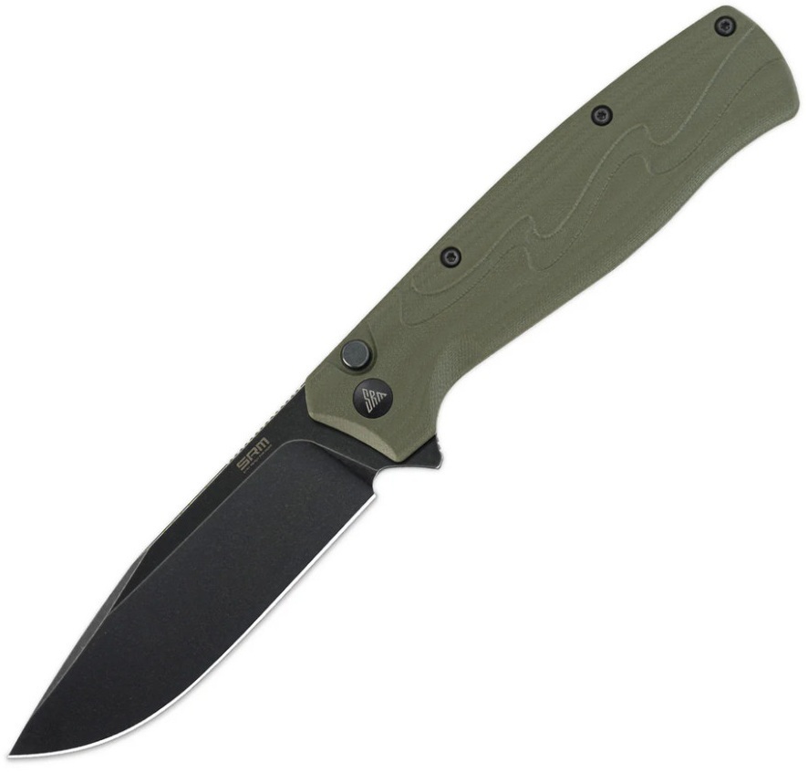 Ніж складаний туристичний SRM (9.2 см) 14C28N / G10 зелений фото1