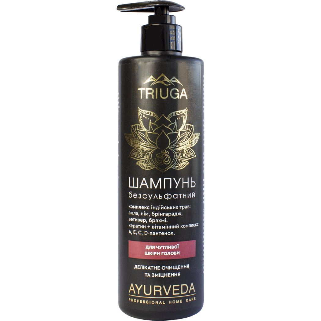 Шампунь Triuga Ayurveda Professional Home Care Безсульфатный деликатное очищение и укрепление 500 мл фото1