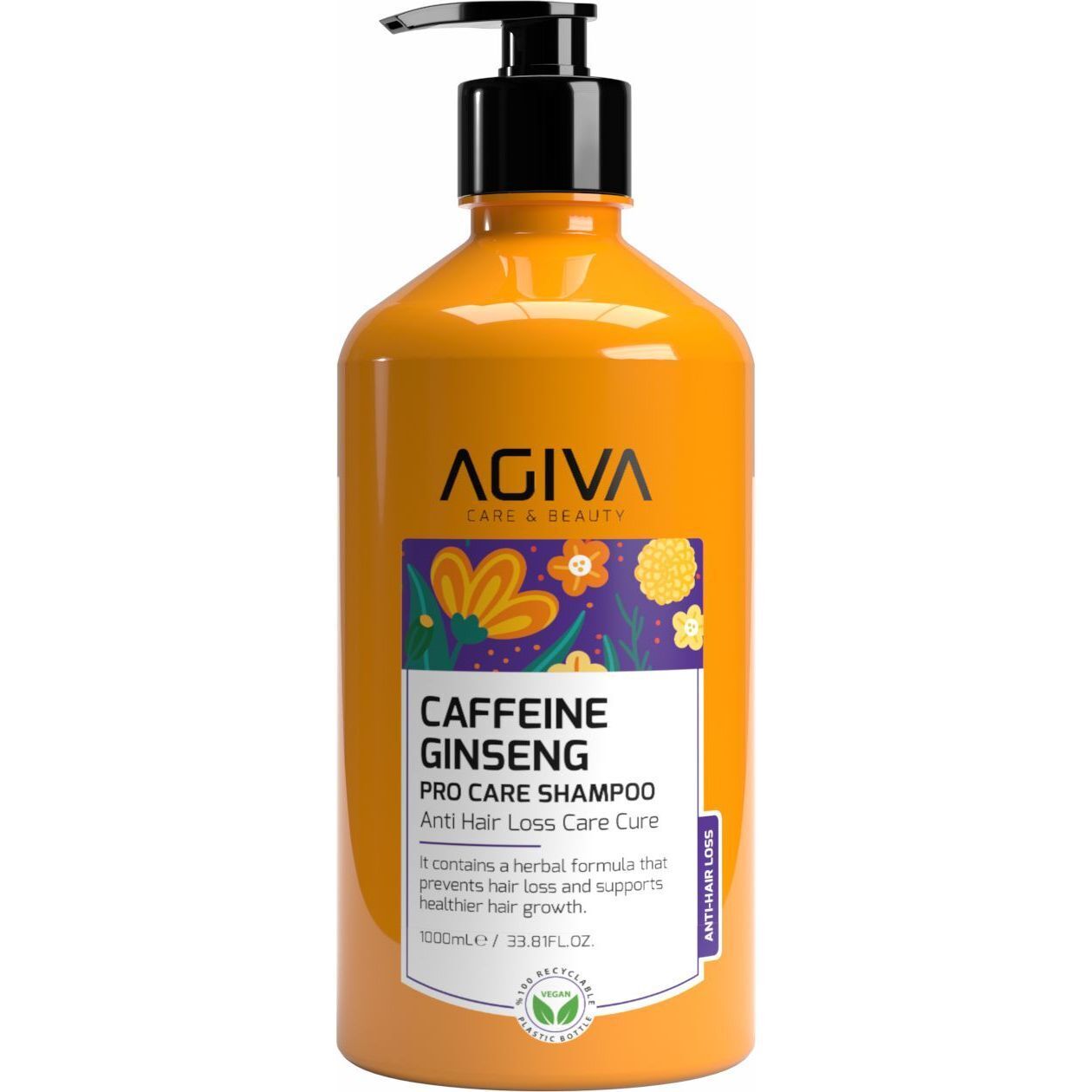 Шампунь Agiva Caffeine Ginseng Pro Care Shampoo против выпадения волос 1 л фото1