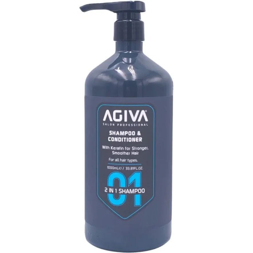 Шампунь-кондиціонер Agiva Shampoo & Conditioner 2 в 1 для чоловіків 1 л фото1