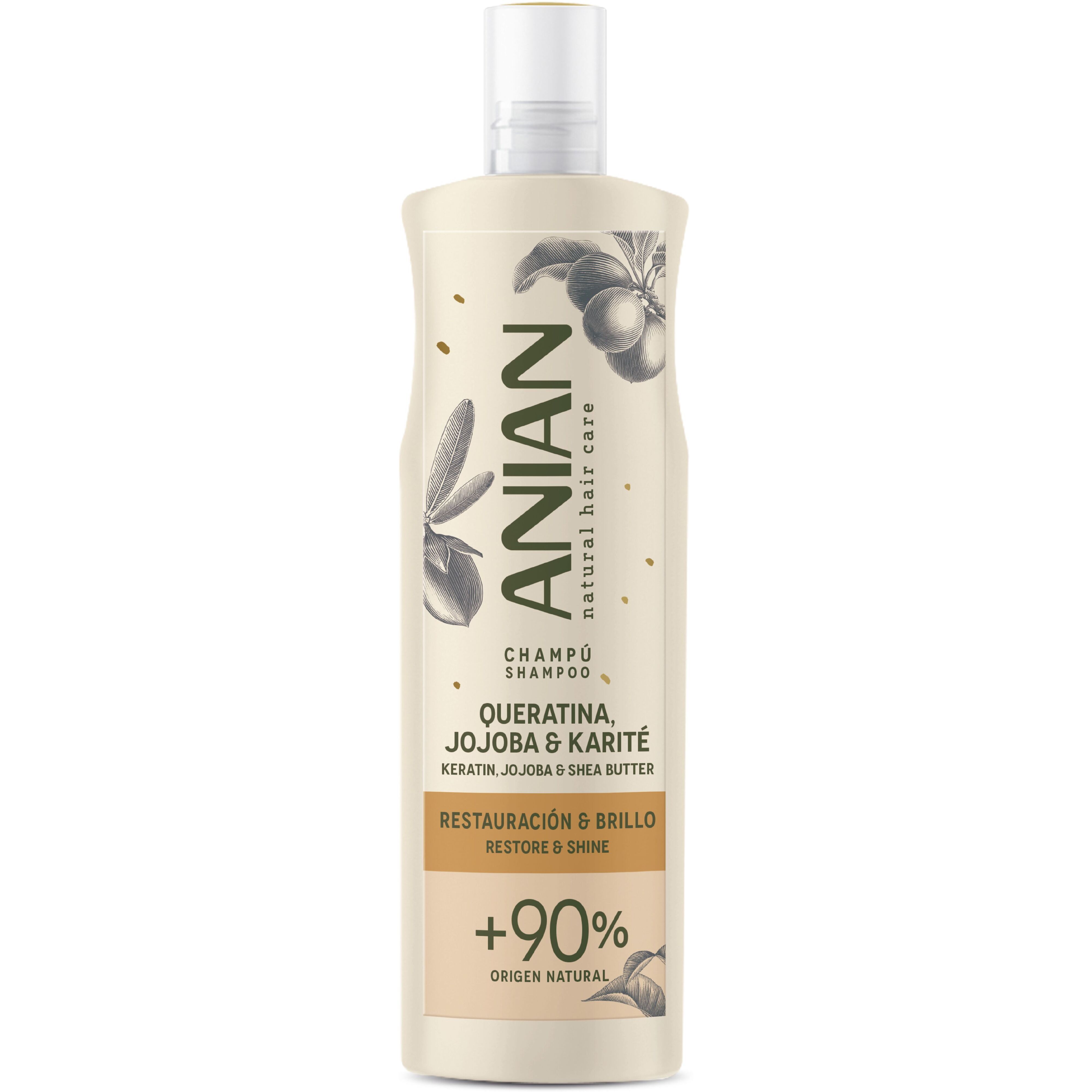 Шампунь Anian Keratin, Jojoba & Shea Butter для сухого волосся 400 мл фото1