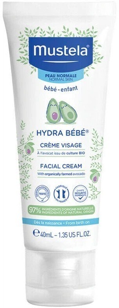 Зволожуючий крем для обличчя Mustela Hydra Bebe Facial Сream 40 мл фото1