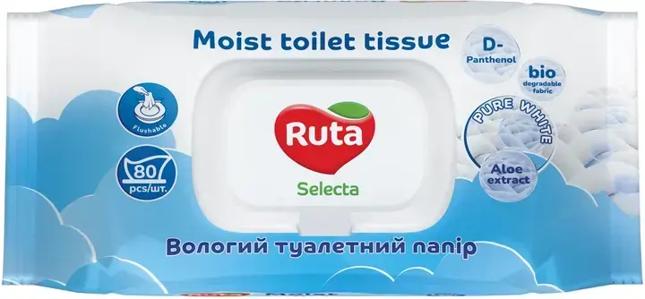 Вологий туалетний папір Ruta Selecta 80 шт. фото1
