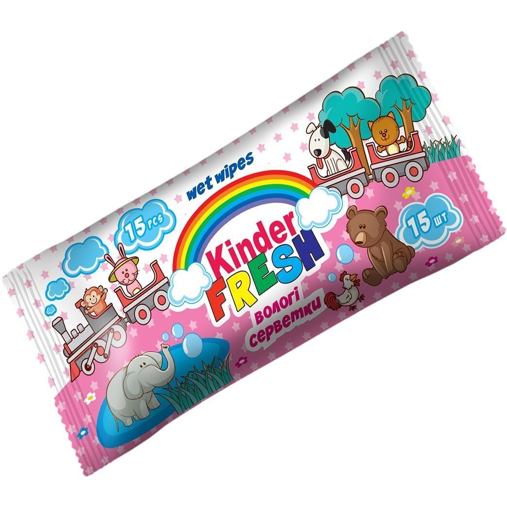 Вологі серветки Kinder Fresh Вишня 15 шт. фото1