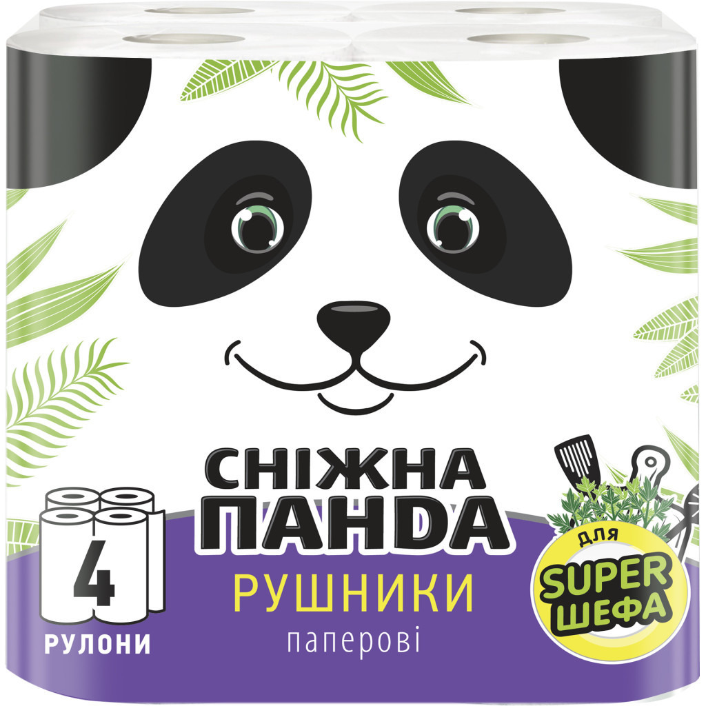 Бумажные полотенца Сніжна Панда двухслойные 4 рулона (4823019009071) фото1