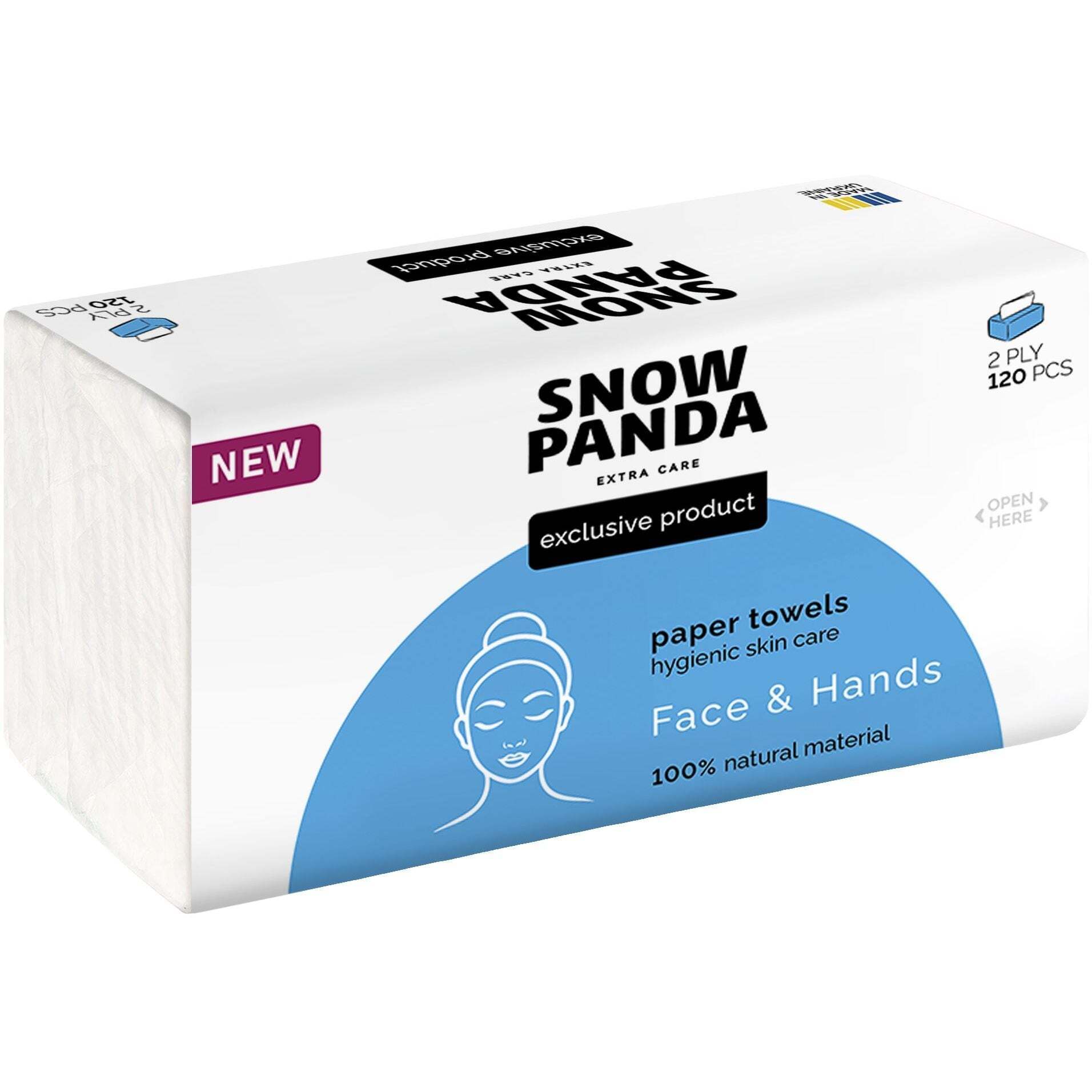 Бумажные полотенца Снежная панда Extra Care Face & Hands Косметические 120 шт. фото1