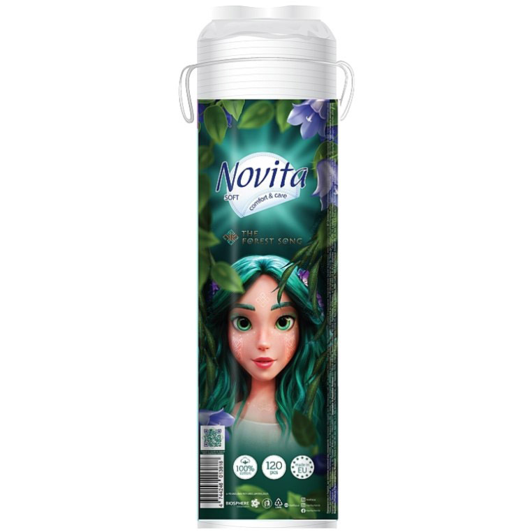 Ватные косметические диски Novita Soft The Forest Song 120 шт. фото1