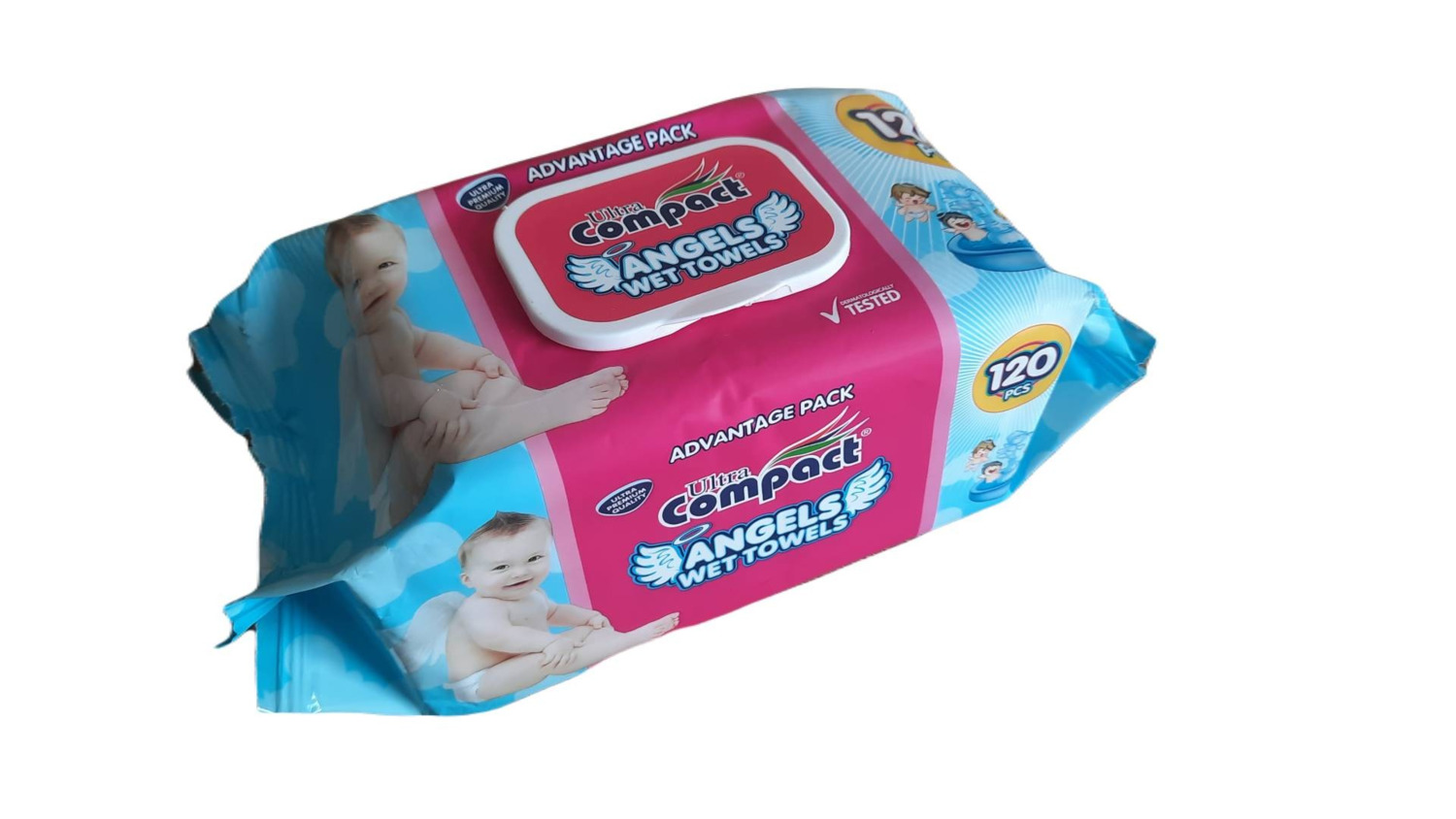 Влажные салфетки для детей Ultra Compact Angels Baby 120 шт.