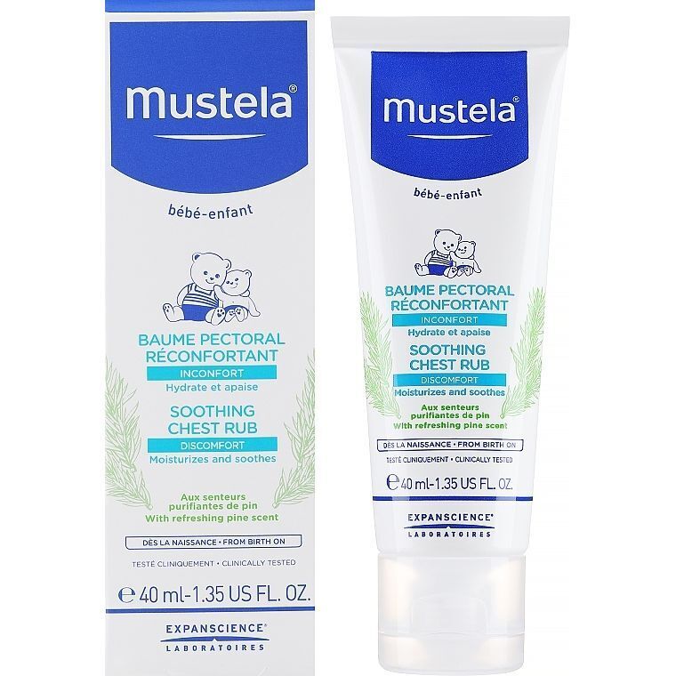 Бальзам для тела Mustela Soothing Chest Rub Успокаивающий 40 мл фото1