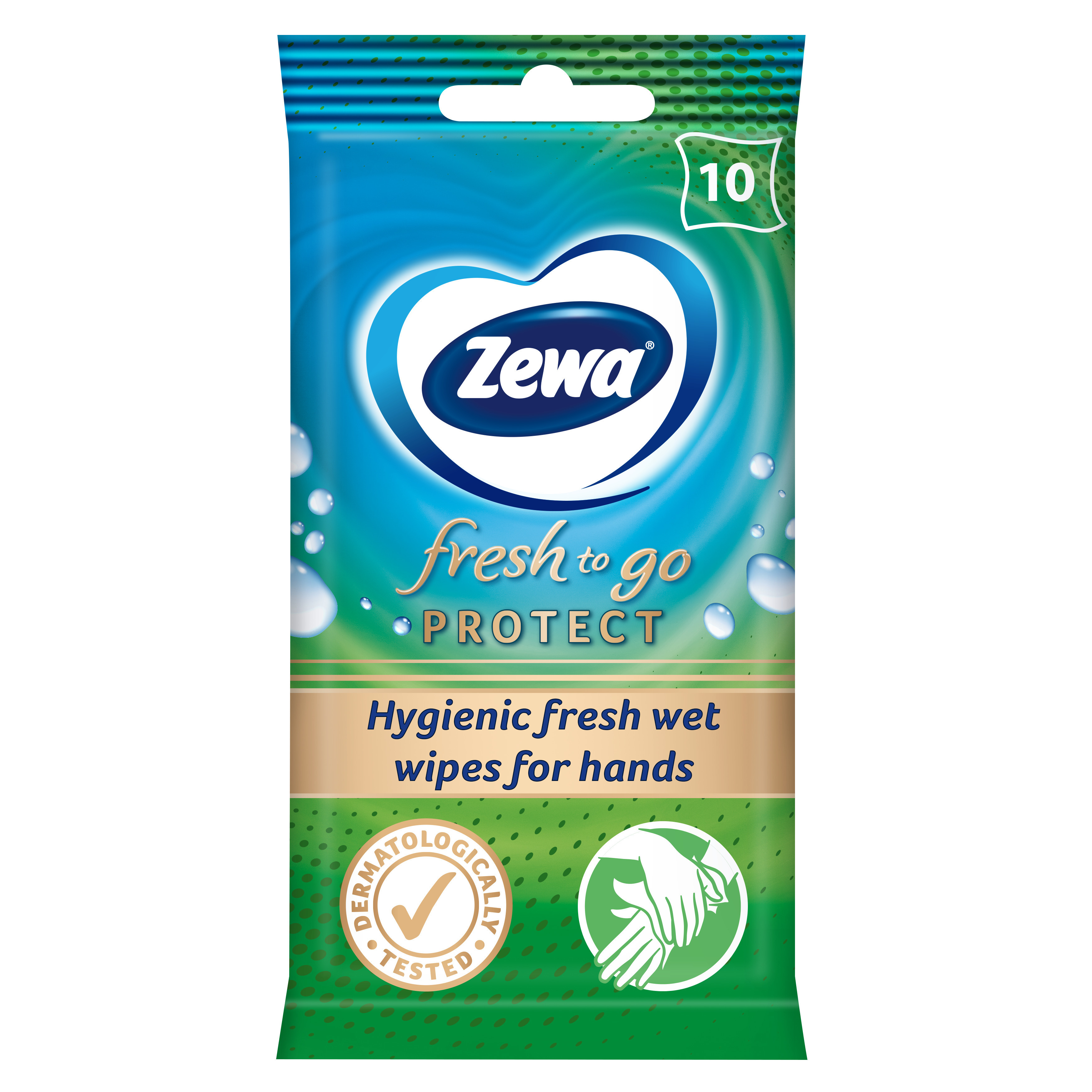 Вологі серветки Zewa Moist HA Fresh-To-Go Protect 10 шт. фото1