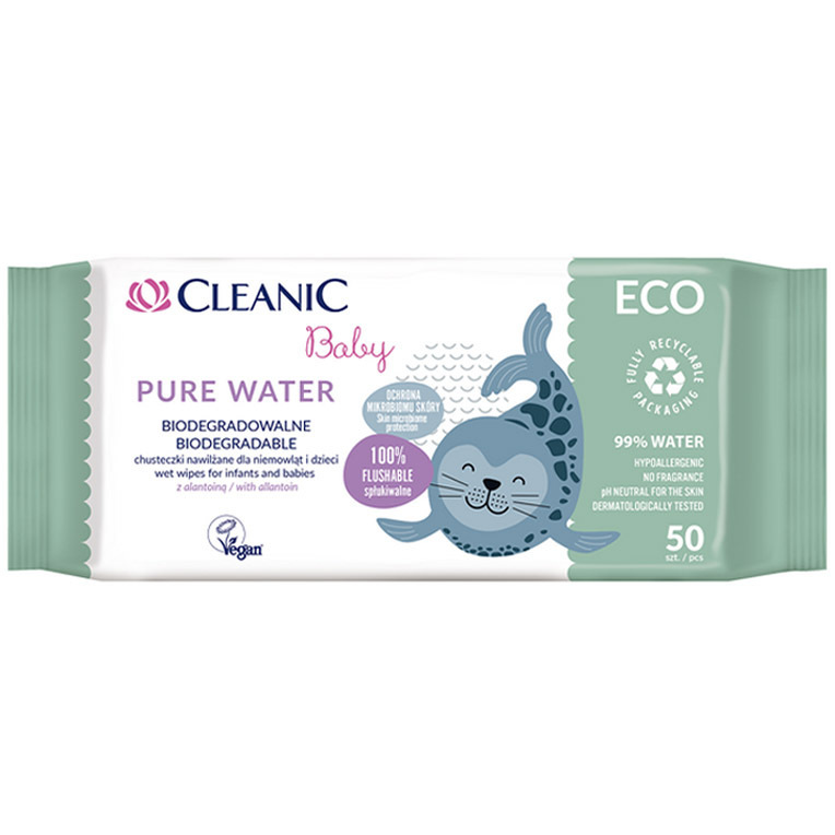 Влажные салфетки Cleanic Baby Eco Pure Water 50 шт. фото1