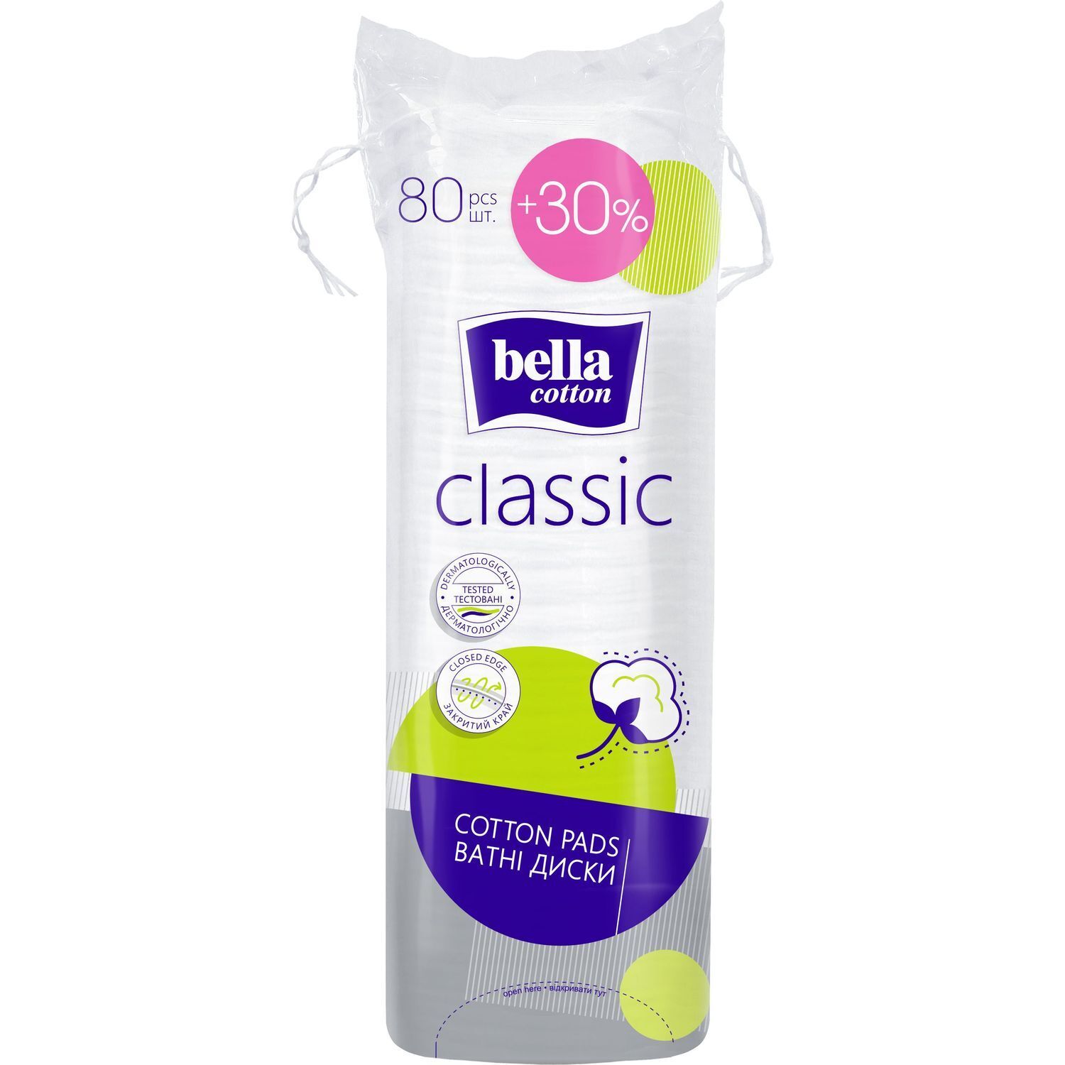 Ватні диски Bella Cotton classic 80 шт.+30 шт. фото1