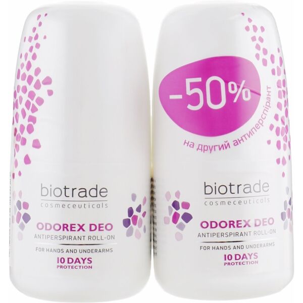 Набор дезодорант-антиперспирант Biotrade Odorex Deo длительного действия шариковый 80 мл (2 шт. по 40 мл) (3800221841263