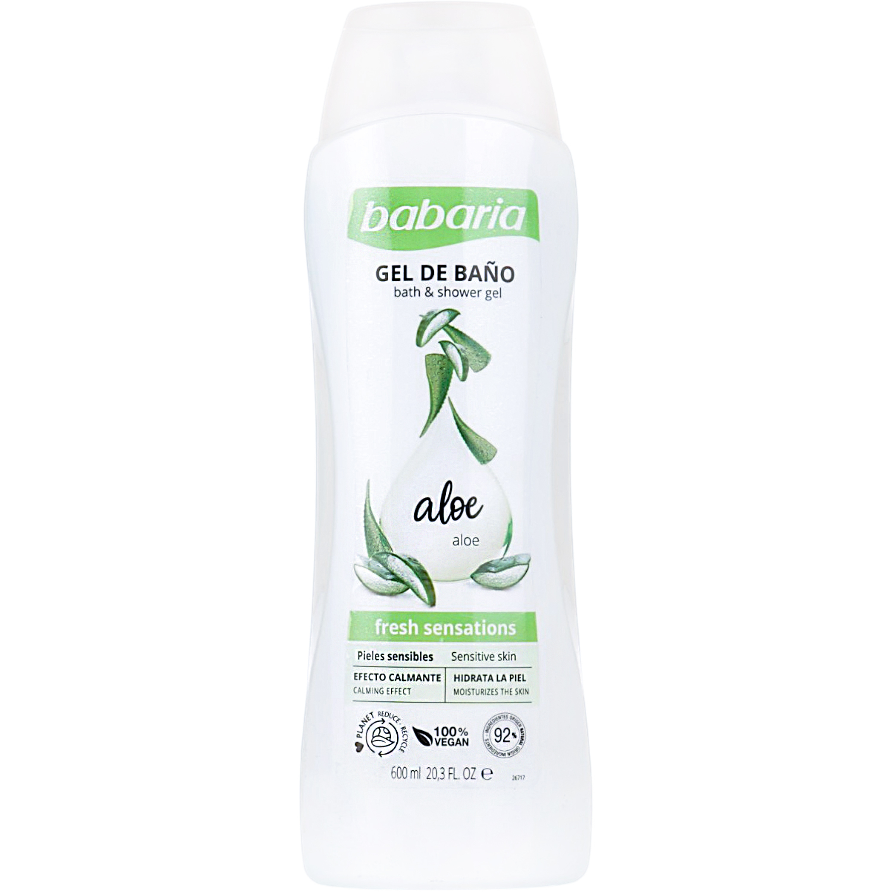 Гель для душа и ванны Babaria Bath & Shower Gel Aloe Vera 600 мл фото1