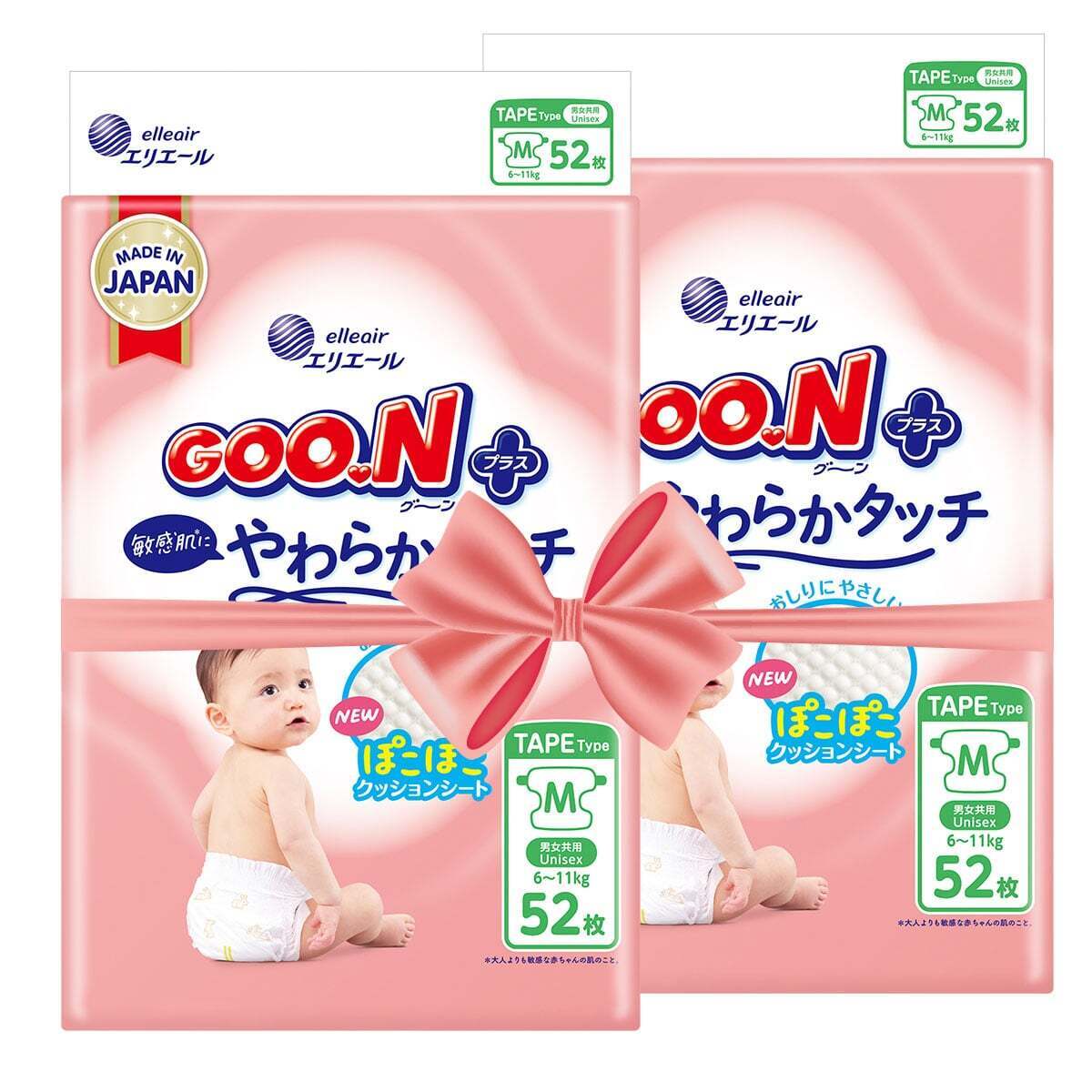 Набор подгузники GOO.N Plus для детей 6-11 кг размер M 104 шт. фото1