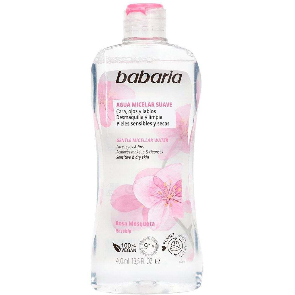 Вода міцелярна для зняття макіяжу Babaria Gentle Micellar Water Шипшина 400 мл фото1