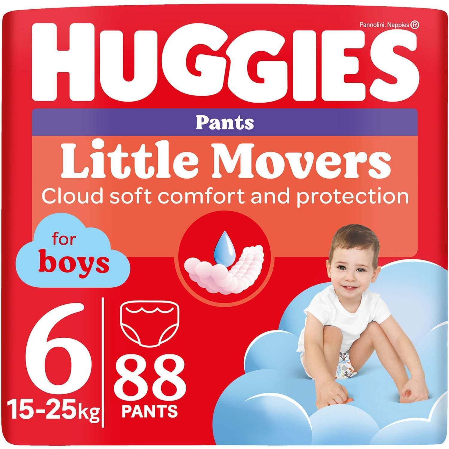 Набор подгузники-трусики для мальчиков Huggies Pants Little Movers 6 (15-25 кг) 88 шт. фото1