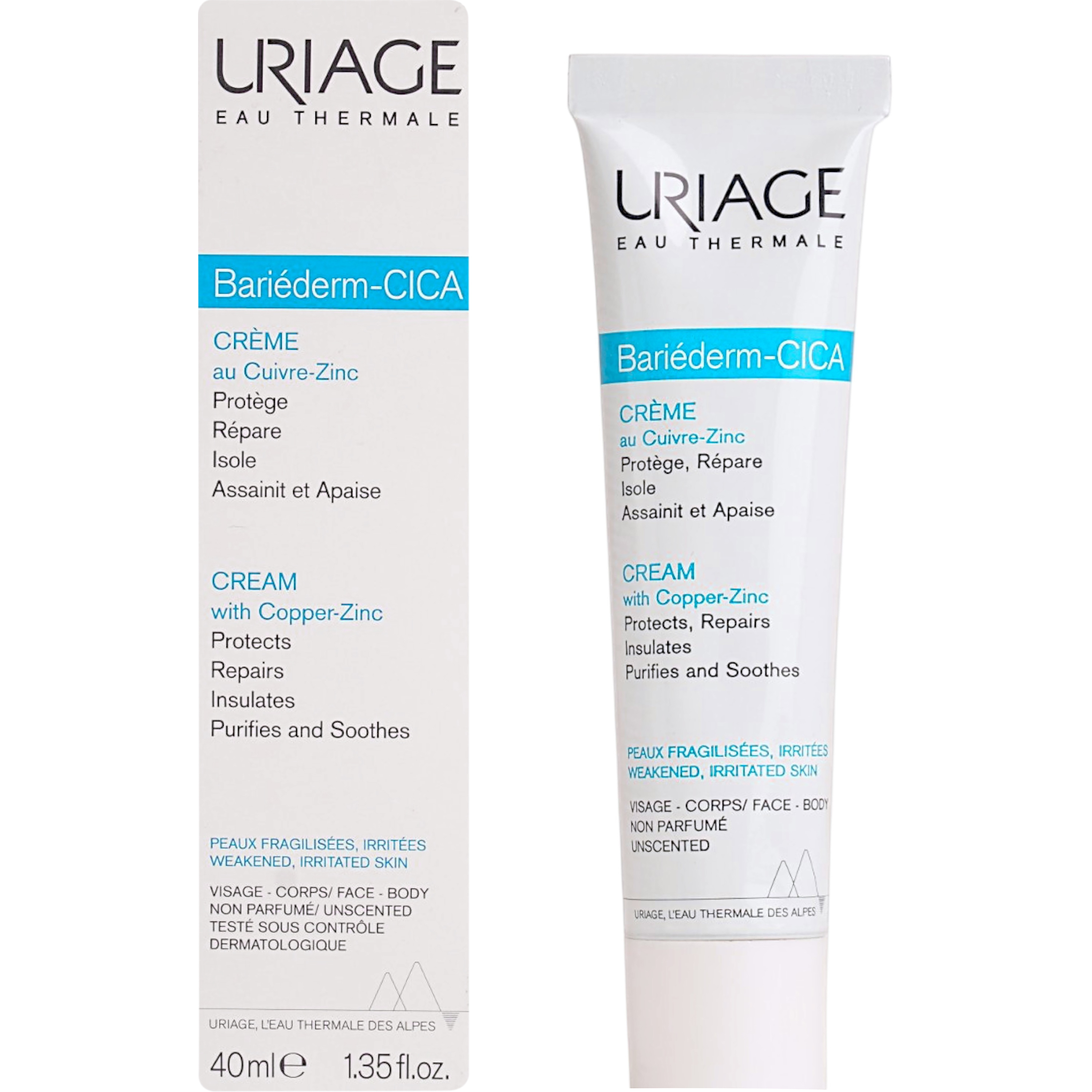 Восстанавливающий цика-крем с Cu-Zn Uriage Bariederm Repairing Cica-Cream 40 мл фото1