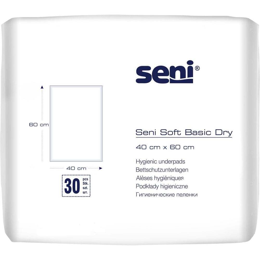 Одноразові гігієнічні пелюшки Seni Soft Basic Dry 60х40 см 30 шт. фото1