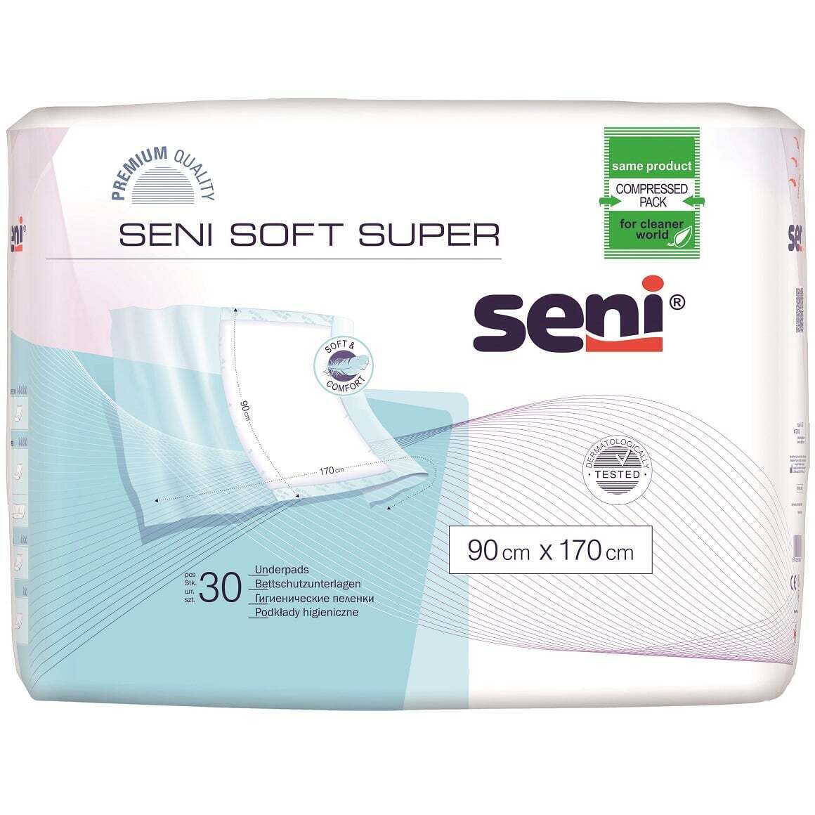Одноразові пелюшки Seni Soft Super 170х90 см 30 шт. фото1