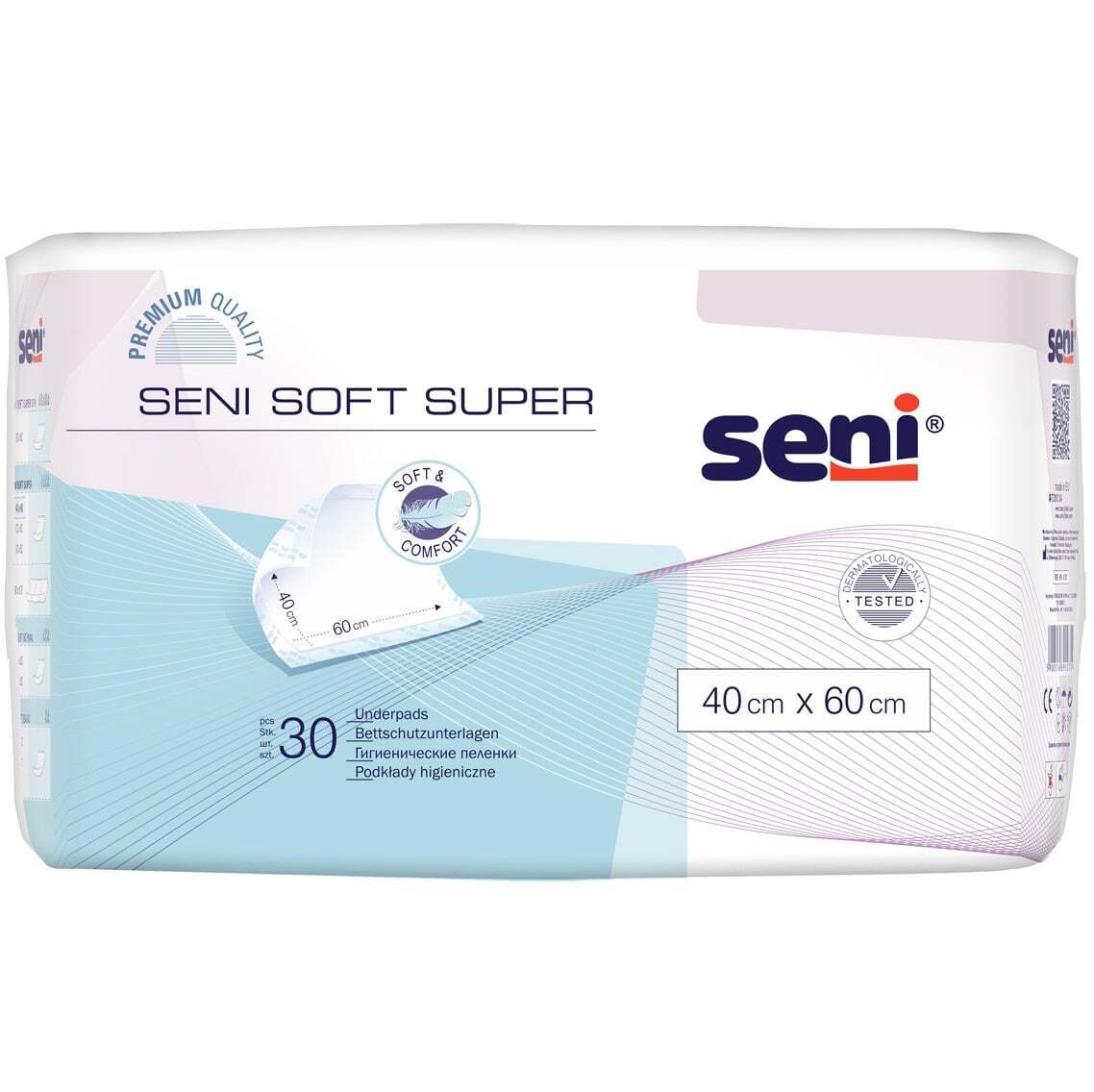 Одноразові пелюшки Seni Soft Super 60х40 см 30 шт. (SE-091-SU30-001) фото1