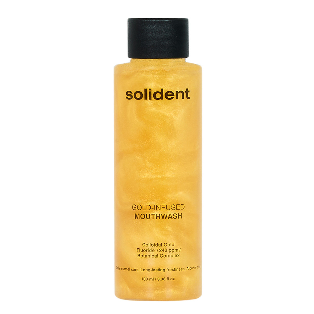 Ополаскиватель для полости рта Solident Gold-Infused Mouthwash с коллоидным золотом 100 мл фото1