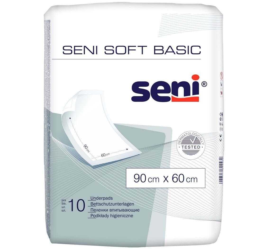 Одноразові пелюшки Seni Soft Basic 90х60 см 10 шт. (SE-091-B010-003) фото1