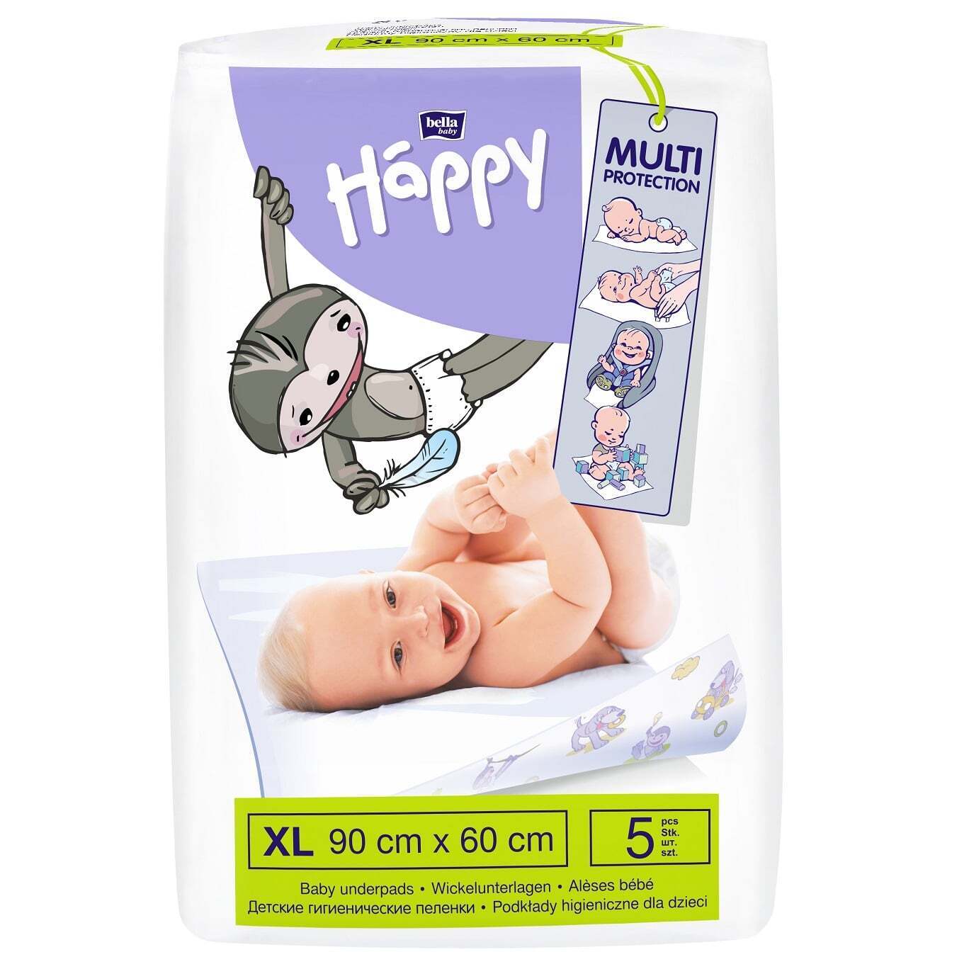 Одноразові пелюшки Bella Baby Happy 90х60 см 5 шт. (BB-091-9005-001) фото1