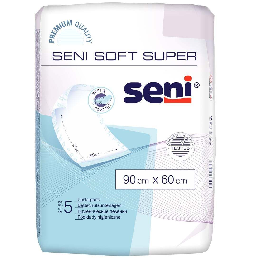 Одноразові пелюшки Seni Soft Super 90х60 см 5 шт. (SE-091-SU05-003) фото1