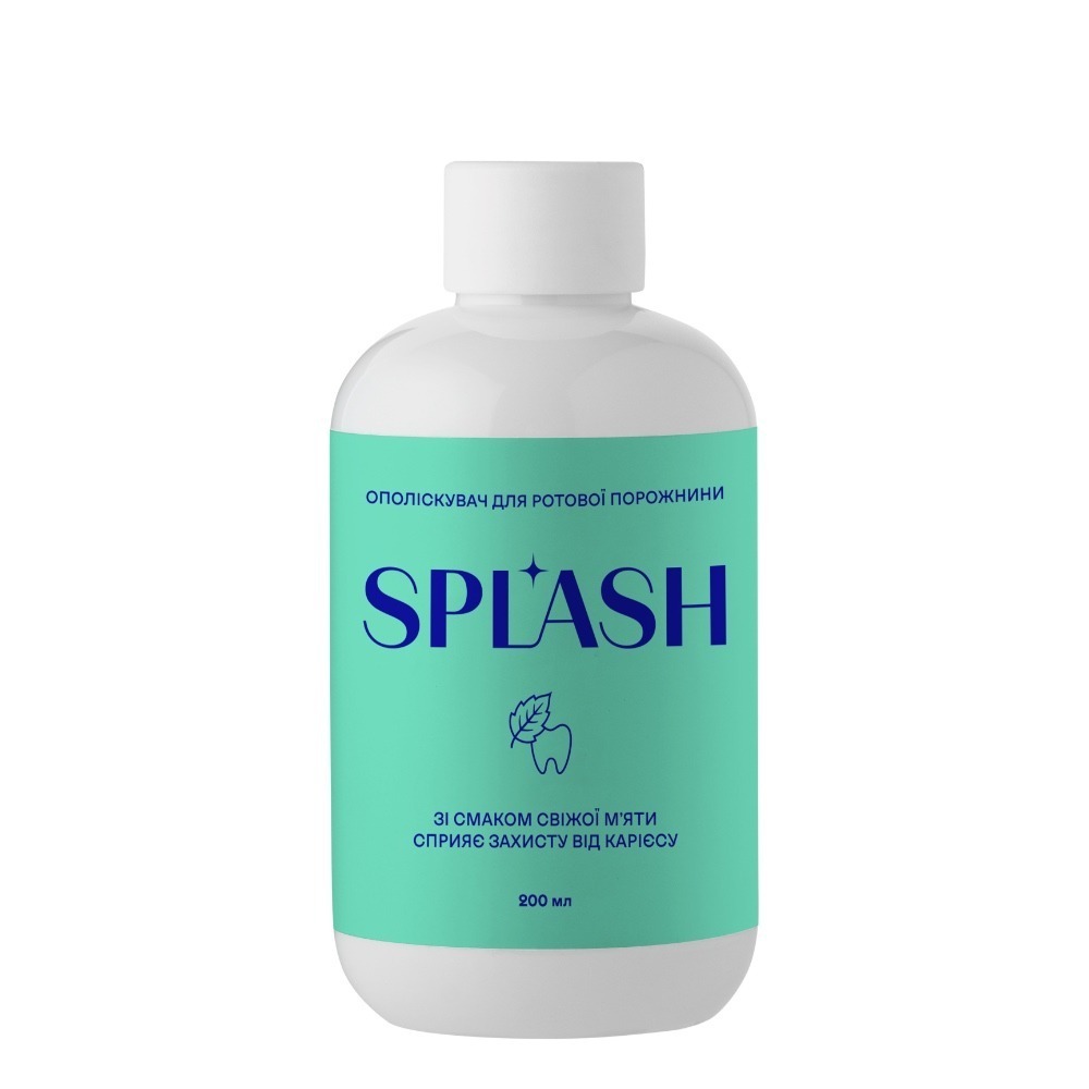 Ополаскиватель для полости рта Splash со вкусом свежей мяты 200 мл. фото1