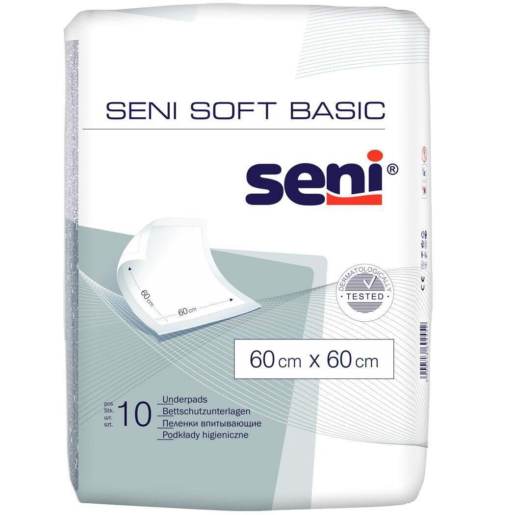 Одноразові пелюшки Seni Soft Basic 60х60 см 10 шт. (SE-091-B010-002) фото1