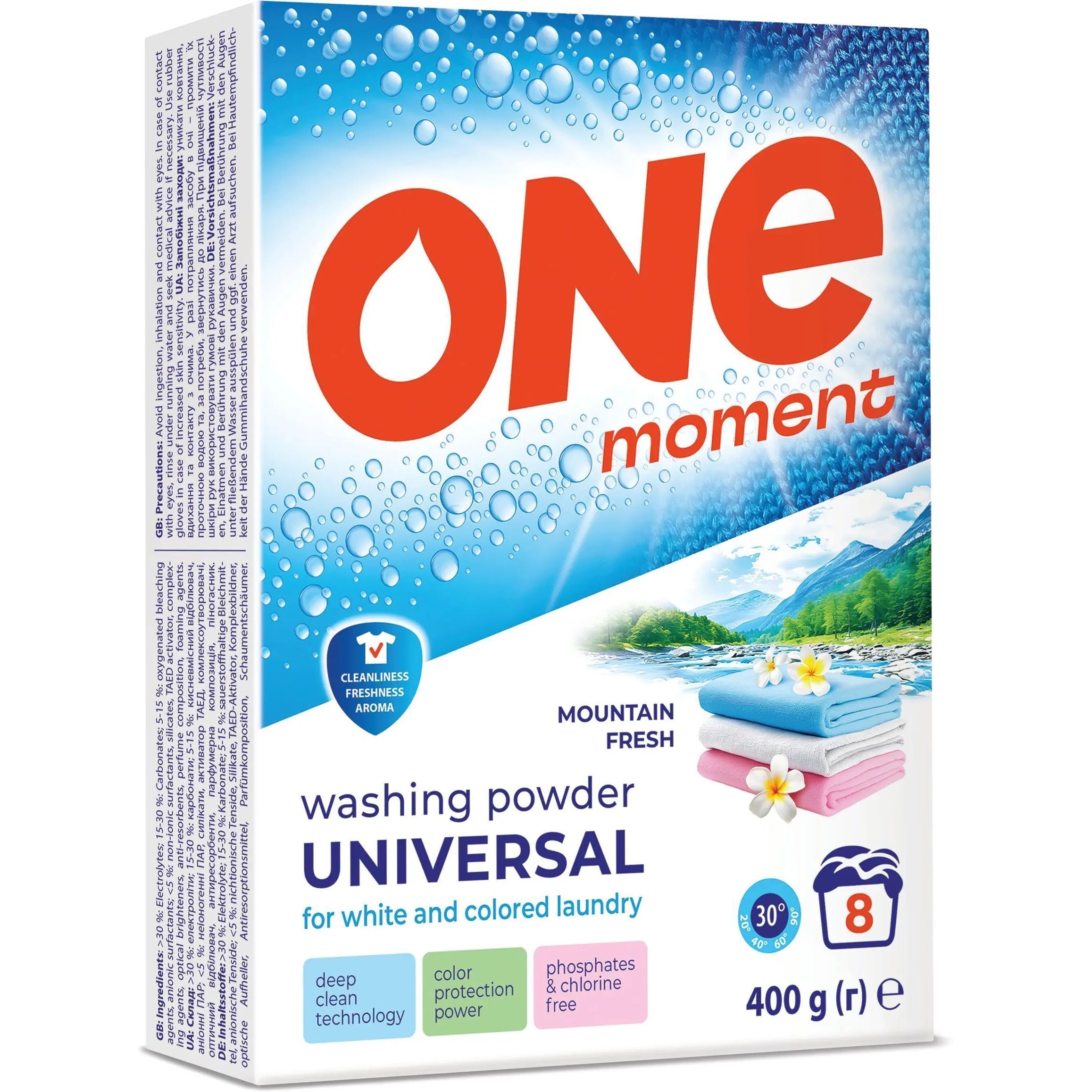 Пральний порошок One Moment Гірська свіжість 400 г фото1