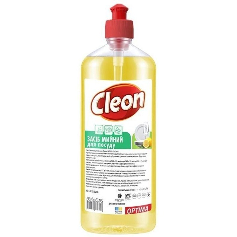 Средство для мытья посуды Cleon Optima Лимон 0.5 л фото1