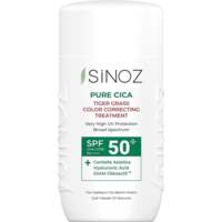 Солнцезащитный флюид для лица Sinoz Pure Cica Tiger Grass SPF50+ для коррекции тона кожи 50 мл