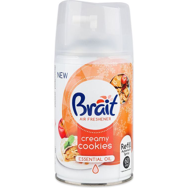 Сменный баллон для автоматического ароматизатора воздуха Brait Creamy cookies 250 мл фото1