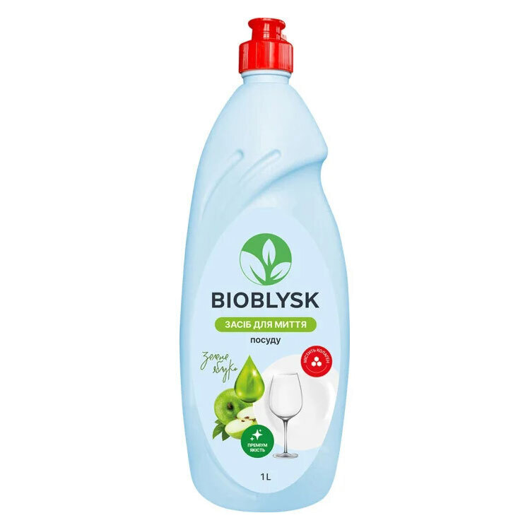 Средство для мытья посуды BioBlysk Зеленое яблоко 1 л фото1