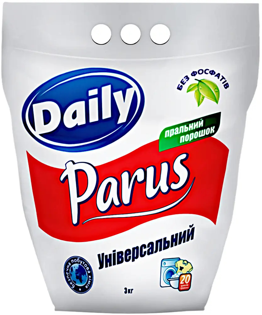 Стиральный порошок универсальный Parus Daily 3000 г фото1