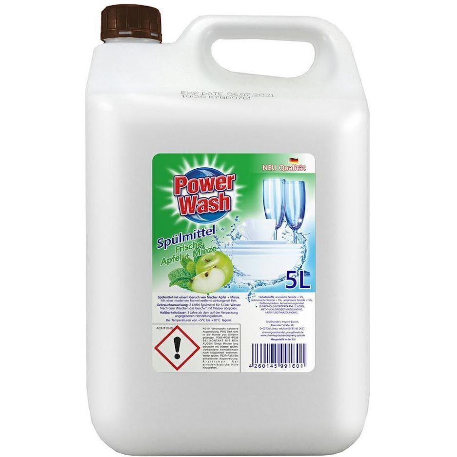 Средство для мытья посуды Power Wash Spulmittel Яблоко 5 л фото1