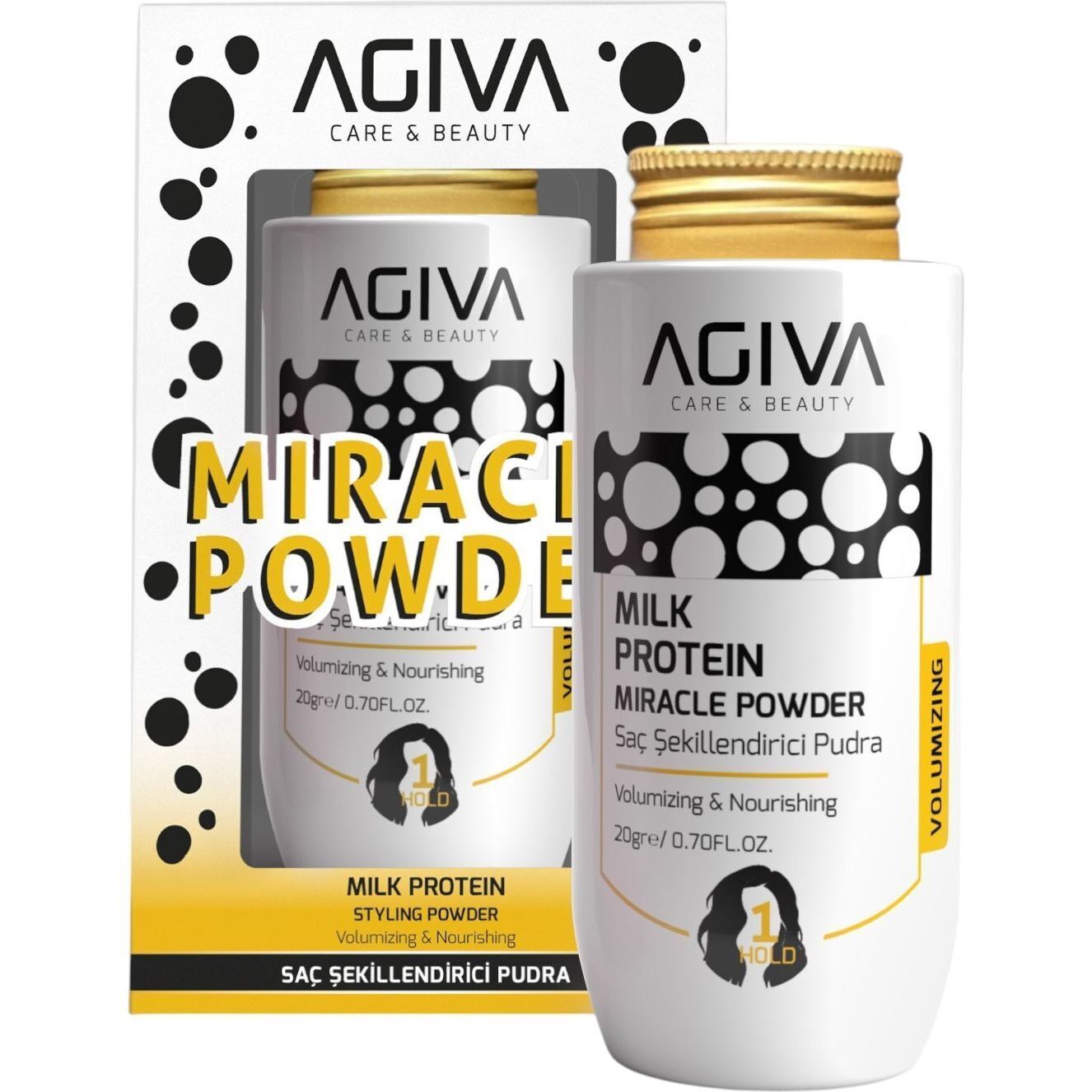 Стайлінг-пудра для волосся Agiva Milk Protein Miracle Powder 20 г фото1