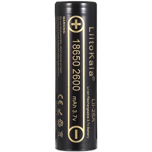 Аккумулятор 18650 LiitoKala, Lii-26A, 2600mAh, 3.7V li-ion battery, 1 pcs,