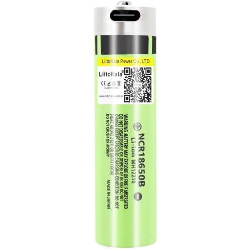 Аккумулятор 18650 LiitoKala, USB-34B, 3400mAh, 3.7 li-ion battery, 1 pcs вбуд. USB для зар. Type-С