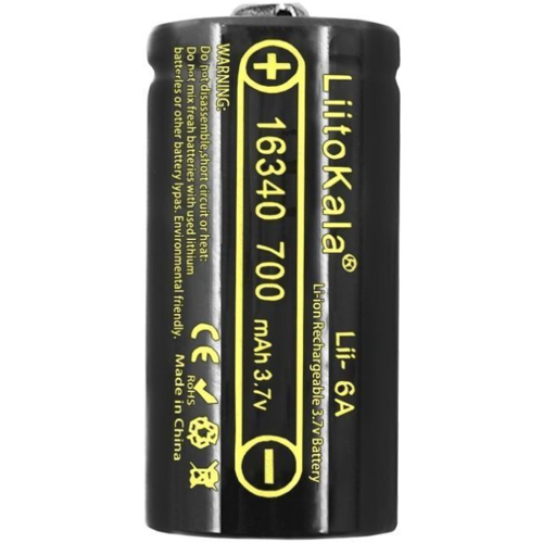 Аккумулятор 16340 LiitoKala, Lii-16A, 700mAh, 3.7V li-ion battery, 1 pcs