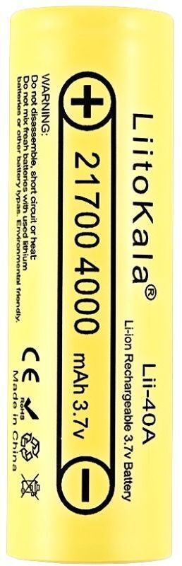 Аккумулятор 21700 LiitoKala, Lii-40A, 4000mAh, 3.7V li-ion battery, 1 pcs фото1