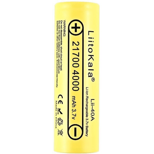 Аккумулятор 21700 LiitoKala, Lii-40A, 4000mAh, 3.7V li-ion battery, 1 pcs